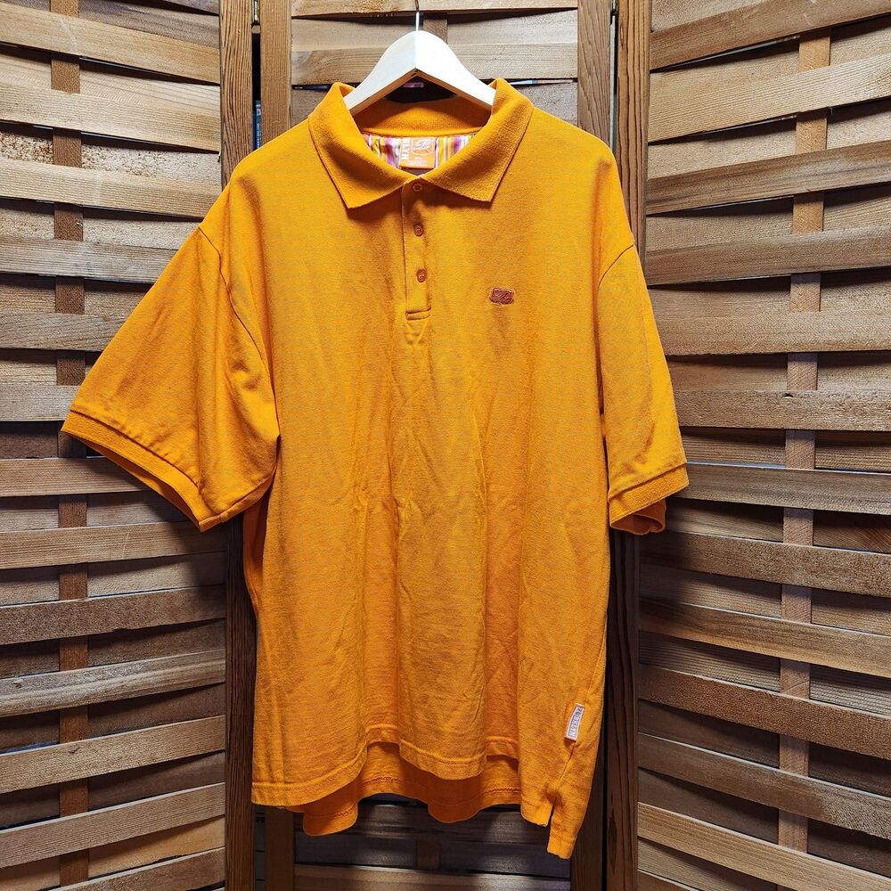BKLYN Orange Short Sleeve Cotton Polo Men's Size XXL